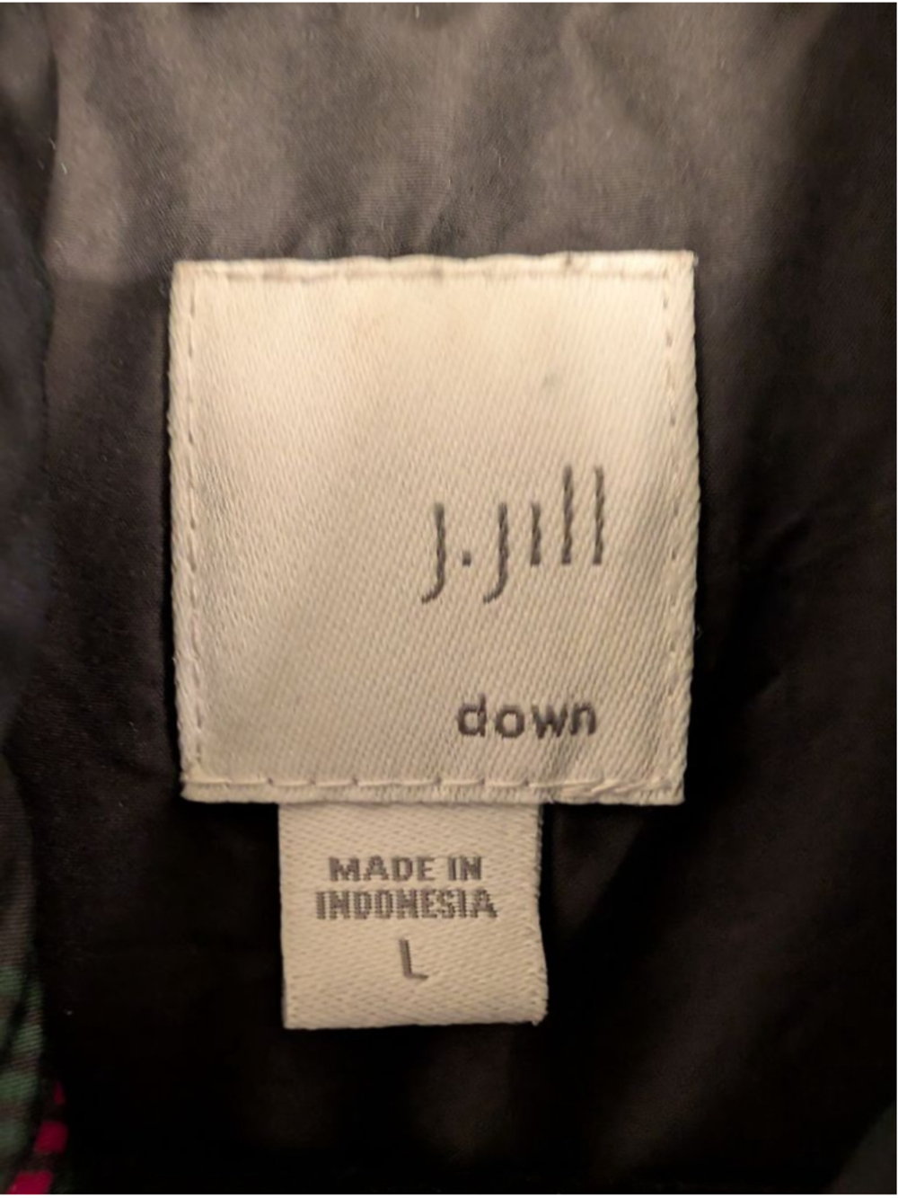J Jill Women's Vest Tartan Plaid Quilted Down Puffer Vest Weather Transitional L - Picture 3 of 7